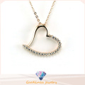 Corações de amor do preço de fábrica curto parágrafo moda jóias de prata colar (N6608)